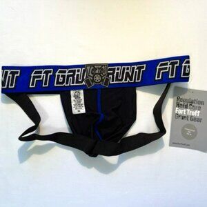 FORT TROFF Size "M" Grunt Corp Athletic Supporter- Black/Blue/White - Jock